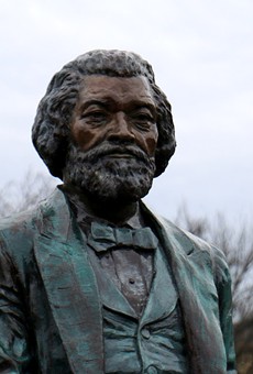 One of 13 Frederick Douglass statues that were erected around Rochester in 2018 to honor the abolitionist's 200th birthday.
