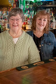 Bridie McGinnity (left) and her daughter Maggie McGinnity-Fitzgibbon. McGinnity, 85, has opted to sell the West Ridge Staple bar after nearly 50 years.