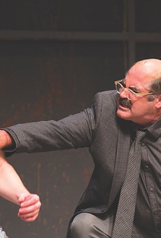 John Ford-Dunker (left) as Ken and Stephen Caffrey (right) as the painter Mark Rothko. The two appear on stage in "Red" at Geva Theatre Center.