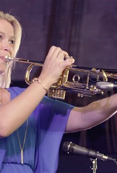 Trumpeter and singer Bria Skonberg performed at Harro East Ballroom Tuesday night.