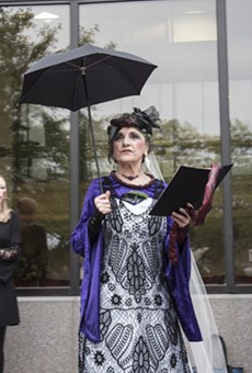 A performer in "Grimm's Mad Tales" during the 2016 Rochester Fringe Festival