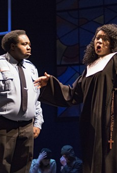 Sable Stewart (as Deloris) and Alvin Green Jr. (as Lt. Souther) in the RAPA production of "Sister Act: The Musical."
