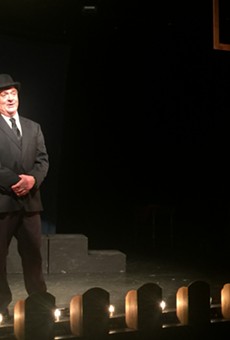 William F. Alden onstage as Archie Rice in Screen Plays'
production of "The Entertainer." The production runs through Sunday at Geva
Theatre Center.