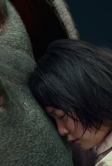 A girl and her genetically engineered super pig; An Seo Hyun and friend in "Okja."