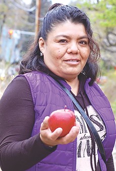 Apple farm worker Dolores Bustamante, an undocumented immigrant, fled Mexico with her daughter 13 years ago. She was pulled over for speeding in 2014 and now faces deportation.