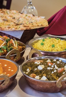 A feast for royals: some Indian cuisine standards, including chicken makhani and palak paneer, at Royal of India.
