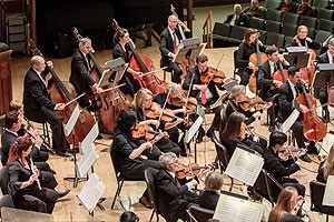 The Rochester Philharmonic Orchestra performing at hochstein Performance Hall.