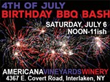 The biggest 4th of July party in the FLX is Saturday July 6 at Americana Vineyards Winery in Interlaken! - Uploaded by Carol Fingar
