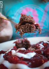PHOTO BY RYAN WILLIAMSON - The early bird gets the sugar rush: Black Forest pancakes at Golden Boys.