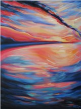 Wautoma Beach Sunset I, oil on canvas - Uploaded by paula crawford