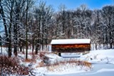 Snowy Morning: Old Covered Bridge - Uploaded by Mariecostanza