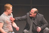 PHOTO BY COLIN HUTH - John Ford-Dunker (left) as Ken and Stephen Caffrey (right) as the painter Mark Rothko. The two appear on stage in "Red" at Geva Theatre Center.