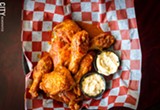 PHOTO BY KEVIN FULLER - the American Thighs, East End Tavern's version of chicken wings