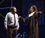 PHOTO BY NICOLAS SAMPER - Sable Stewart (as Deloris) and Alvin Green Jr. (as Lt. Souther) in the RAPA production of "Sister Act: The Musical."