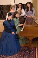 PHOTO COURTESY DAN HOWELL/THE PERKINS MANSION - The cast of the stage adaptation of Louisa May Alcott's novel, "Little Women," which continues at Blackfriars Theatre through December 31.